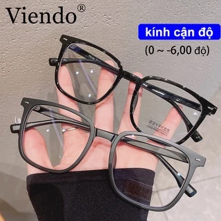 Kính mắt VIENDO gọng vuông siêu mỏng chống ánh sáng xanh độ cận 0 ~ -6.00 tùy chỉnh thời trang unisex