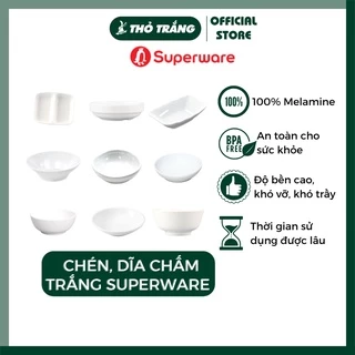 Chén, dĩa chấm màu trắng Srithai Superware Thái Lan cao cấp