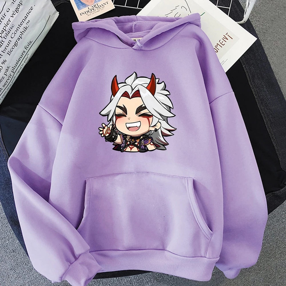 Hot Game Genshin Va Chạm Áo Hoodie Harajuku Kawaii Arataki Itto In Họa Tiết Đồ Họa Cô Gái Sudaderas Dễ Thương