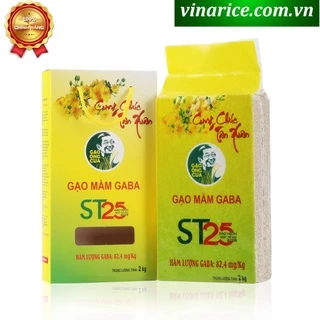 Gạo Mầm GABA ST25 hộp 2kg (chính hãng Ông Cua) - cơm ngon tốt cho người tim mạch tiểu đường huyết áp