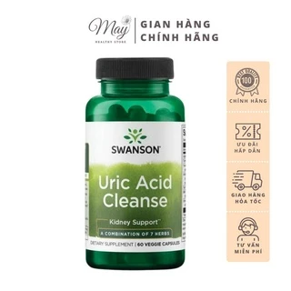 Viên Uống Swanson Uric Acid Cleanser Tăng Cường Chức Năng Thận, Ngăn Ngừa Gout (60 Viên/Lọ)