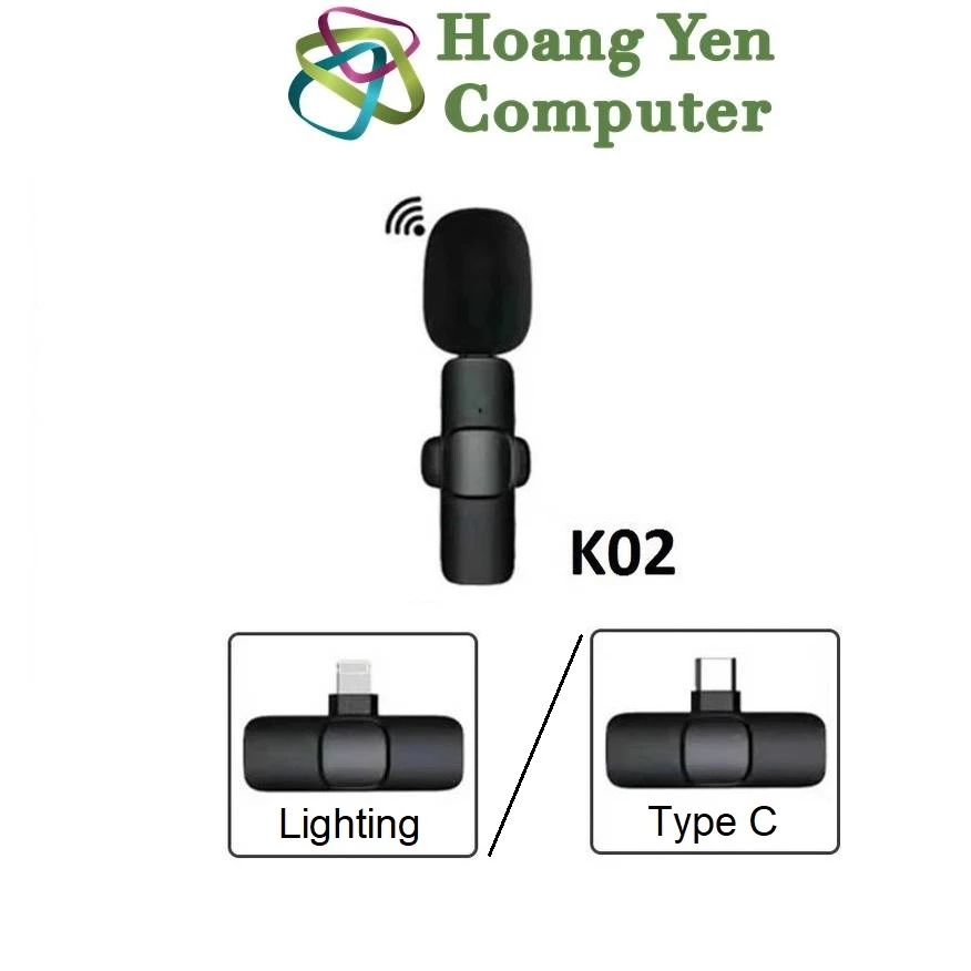 Micro LiveStream Không Dây Remax K02 ( 1 Micro, 1 Kết Nối Cổng Type C hoặc Lightnig) - Bh 12 Tháng - Hoangyencomputer