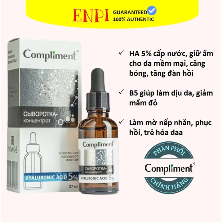 Serum cấp nước Compliment Hyaluronic Acid 5%