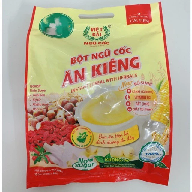 BỘT NGŨ CỐC ĂN KIÊNG VIỆT ĐÀI TÚI 525G (15 GÓI)