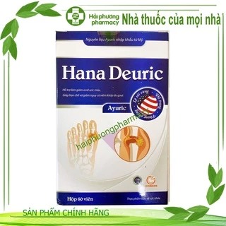 Viên Gout HANA DEURIC ( Hộp 60v) - Hỗ trợ làm giảm acid uric máu, hạn chế nguy cơ viêm khớp do gout