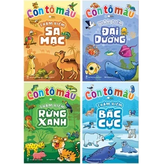 Sách - Combo 4 cuốn Con Tô Màu Thám Hiểm (96 Stickers)