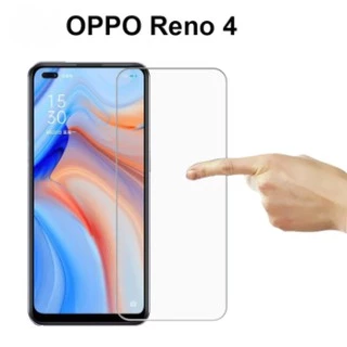 Kính cường lực trong suốt Oppo Reno 4 (Kèm miếng lau)