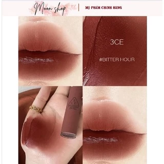 Son 3CE Màu Bitter Hour - Đỏ Nâu, Son Kem Lì 3CE Velvet lip tint