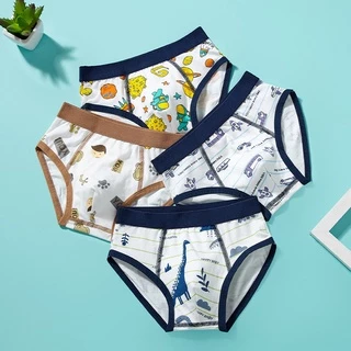 Set 4 Quần Lót Boxer Cotton Nguyên Chất Thời Trang Cho Bé Trai