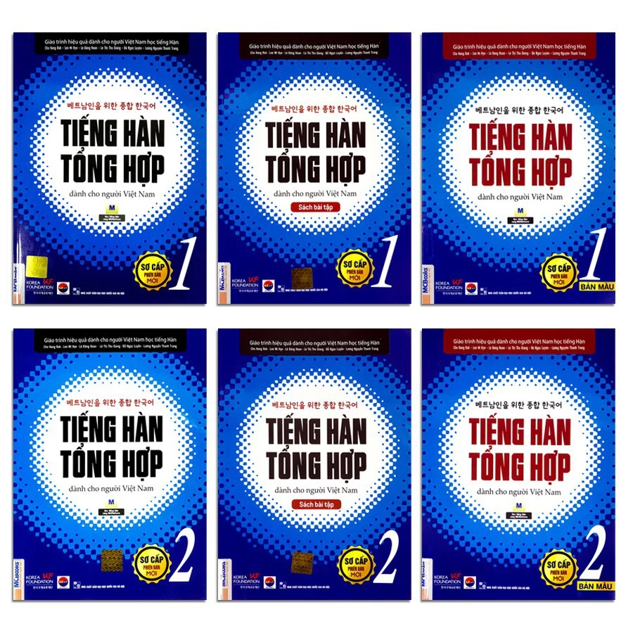 Sách - Tiếng Hàn Tổng Hợp Dành Cho Người Việt Nam - Sơ Cấp Phiên Bản Mới - Tập 1 và 2 Phiên bản màu và không màu