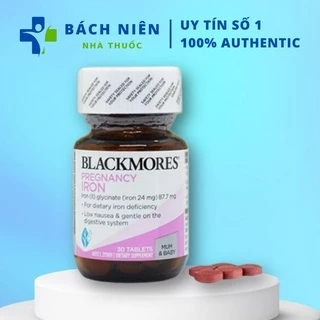 Viên sắt cho bà bầu Blackmores Pregnancy Iron 30 viên của Úc, viên bổ sung sắt Blackmores cho bà bầu