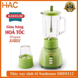 Máy Xay Sinh Tố Sunhouse SHD5112 - Công Suất 350W - Dung Tích 1 Lít - 2 Cối Xay Hoa Quả, Thực Phẩm Khô.