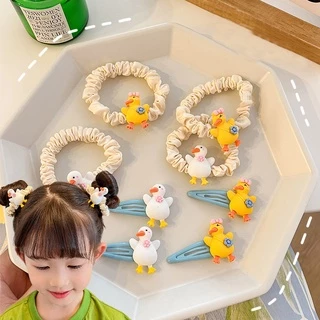 Set Kẹp Tóc + Kẹp Tóc Đuôi Ngựa Dễ Thương Cho Bé