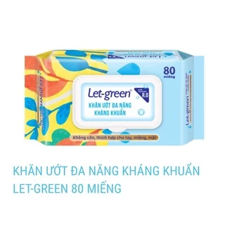 KHĂN ƯỚT ĐA NĂNG KHÁNG KHUẨN LET-GREEN 80 MIẾNG
