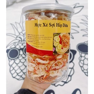 Khô Mực Xé Sợi Hấp Nước Dừa Loại 1, lon pet 150g