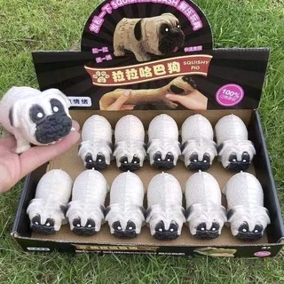 (6 MÀU) SQUISHY Con Chó PUG chó Pitbull Cát Kéo dài cực đáng yêu bóp xả stress giảm căng thẳng