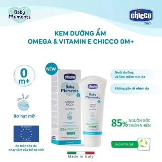 Kem dưỡng ẩm Chicco cho bé từ 0 tháng Chứa Omega và vitamin E - tuýp 100ml