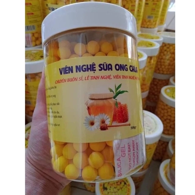 1kg viên tinh bột nghệ mật ong rừng được 2 hộp như hình