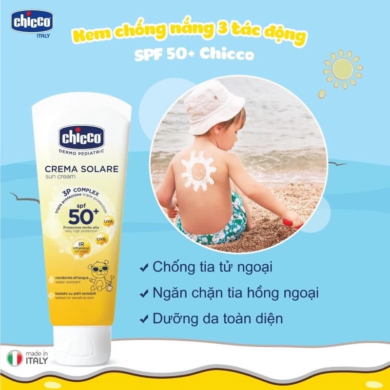 Kem chống nắng 3 tác động Chicco SPF 50+