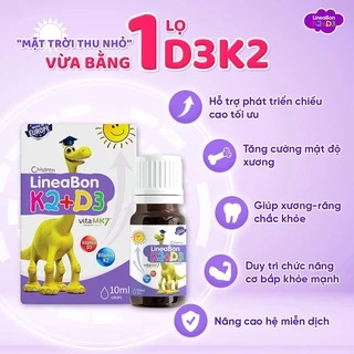 LineaBon K2+D3 - Bổ sung vitamin K2, D3. Tăng cường hấp thu canxi tối đa (Lọ 10ml)