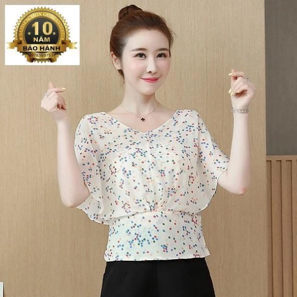 Áo kiểu cánh dơi chấm bi Misa Fashion MS350 trẻ trung Tặng Kèm Nước Hoa