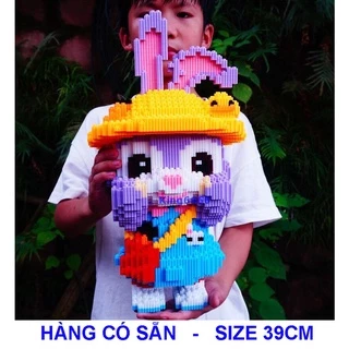 xếp hình thỏ tím Stella Lou cỡ lớn 39cm nhân vật hoạt hình 3D lắp ráp mô hình cỡ lớn