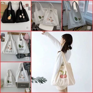 [ SALE ] Túi tote vải canvas liền thân họa tiết đa dạng hot hit tặng quà xinh