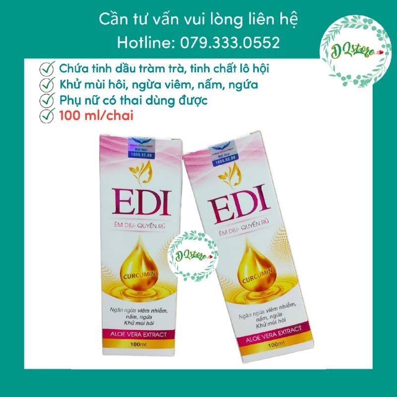 EDI dung dịch vệ sinh phụ nữ giúp khử mùi giảm nấm ngứa