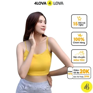 Áo croptop hai dây dáng ôm 4LOVA chất cotton mềm mại nhiều màu sắc trẻ trung (không đệm)