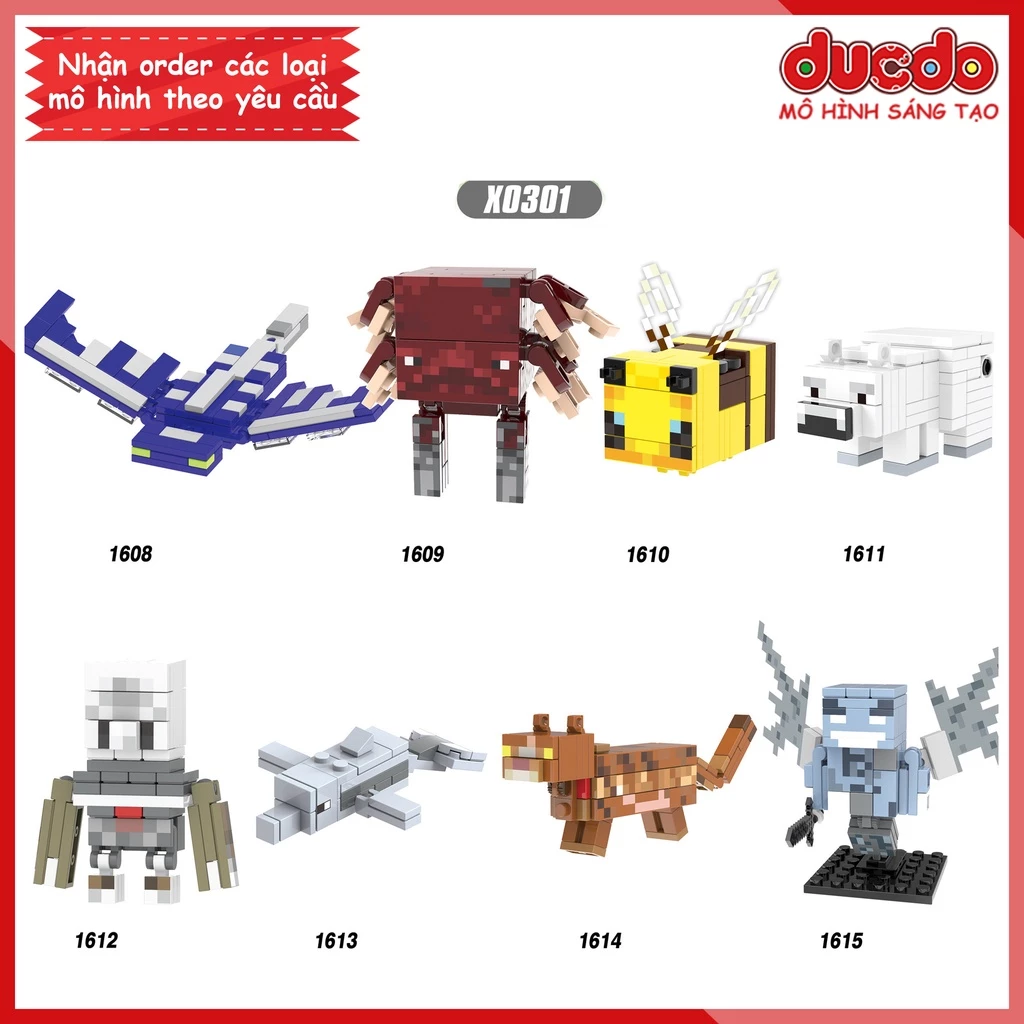 Minifigures các nhân vật Minecraft - Đồ chơi Lắp ghép Xếp hình Mini Mô hình XINH X0301