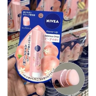 Son Dưỡng Mềm Môi Nivea Trái Cây Peach & Vanilla Flavar 3.5gr Nội Địa Nhật