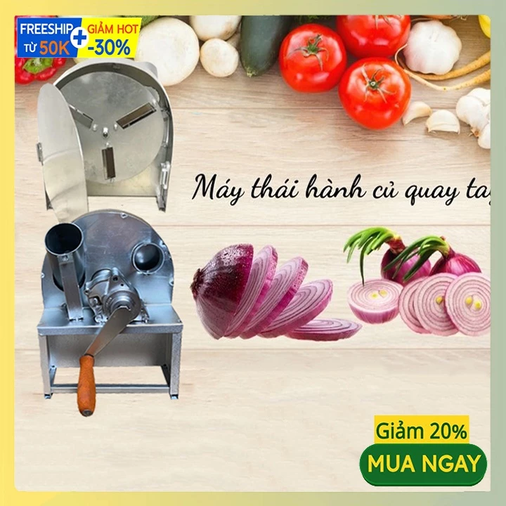 Máy xay hành tỏi quay tay có thể điều chỉnh dày mỏng lưỡi dao