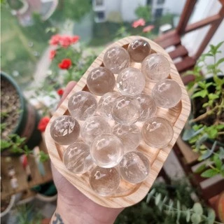 Cầu đá Trắng mini (Clear Quartz) làm Grid, thanh tẩy trong Tarot, Reiki, thiền định, phong thủy