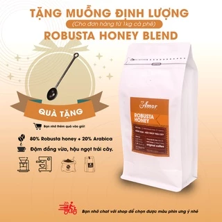 Cà phê ROBUSTA HONEY BLEND 100% nguyên chất cao cấp, rang xay mộc, pha phin, phối trộn 80% Robusta Honey và 20% Arabica