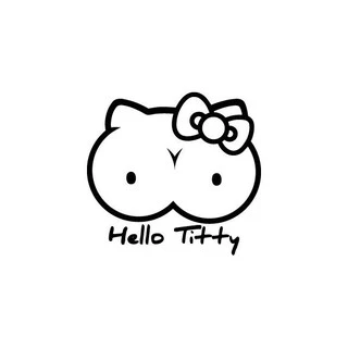 Sticker hình dán HELLO TITTY, dán laptop, dán nón bảo hiểm, dán xe