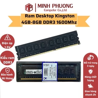 Ram Kingston 4GB - 8GB Bus 1600 Bảo hành 3 năm dùng cho PC hàng new