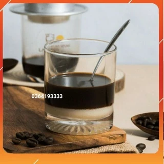 Cốc Thủy Tinh Đáy Dày Hoa cốc thủy tinh cafe trà đá 280ml Bộ 6 cái