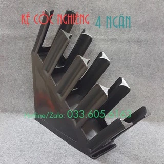 Kệ Đựng Cốc Trà Sữa Nhựa 4 Ngăn - Kệ úp cốc nghiêng - Kệ úp cốc trà sữa - Dụng cụ pha chế TV