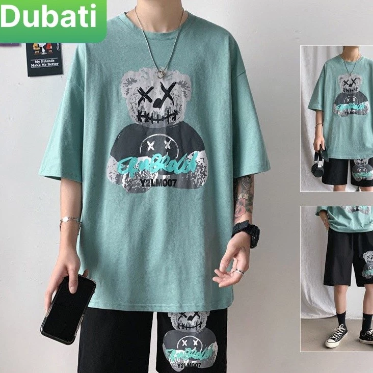 ĐỒ BỘ GẦU BÔNG MA CUTE, ĐỒ BỘ NAM, SET ĐỒ BỘ THỂ THAO VẢI THOÁNG MÁT- DUBATI FASHION