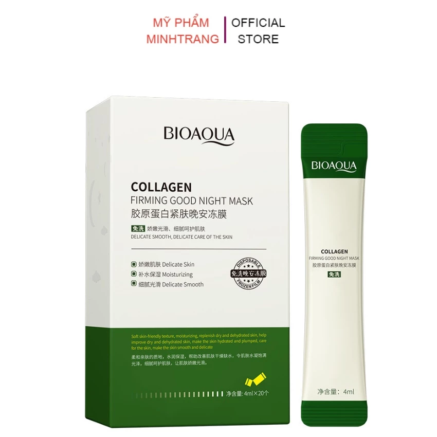 [Hộp 20]Mặt nạ Collagen Bioaqua Firming Mask,dưỡng trắng da,kiểm soát dầu,dưỡng ẩm,thải độc,chống lão hóa da,hồng hào