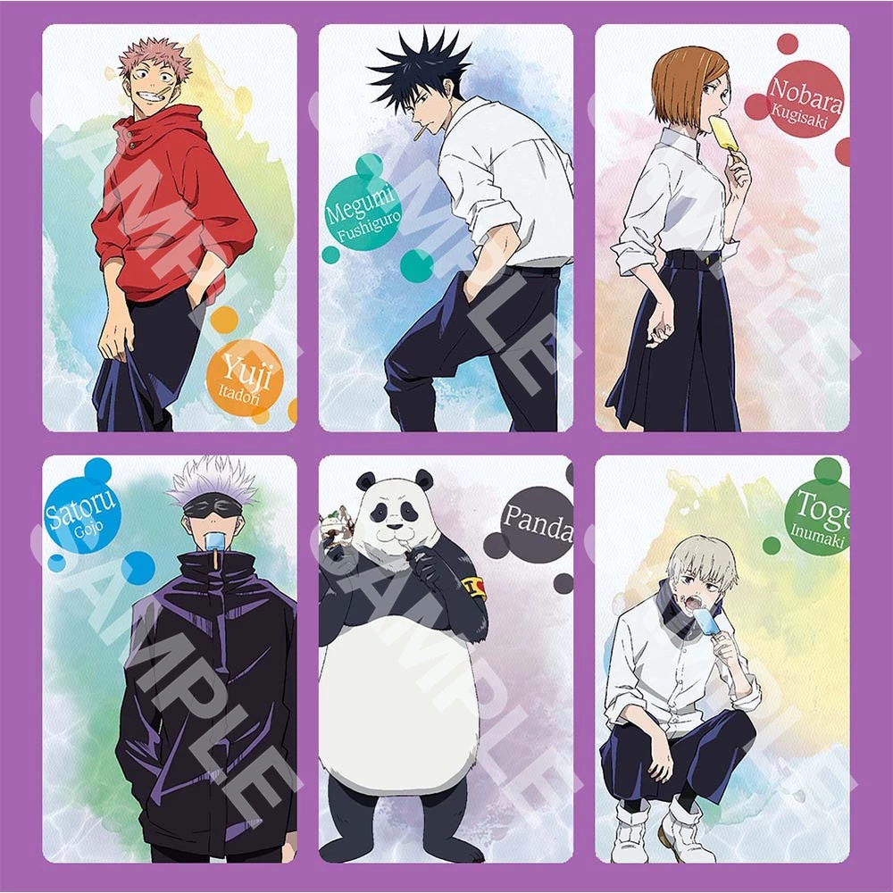 Ảnh card bo góc in hình JUJUTSU KAISEN ver ICE CREAM Chú Thuật Hồi Chiến thẻ bo viền 5*8cm anime chibi sưu tầm 1 tấm