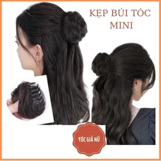 Búi tóc giả mini dạng kẹp tiểu thư sang chảnh, sợi tơ cao cấp, tóc giả búi hót nhất