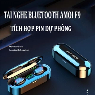 Tai nghe bluetooth AMOI F9 TWS 5.0 bản Quốc tế không dây cảm ứng chống nước IPX5, chống ồn tích hợp sạc dự phòng