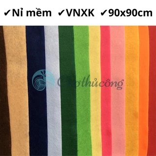 Vải nỉ mềm handmade an toàn VNXK 90x90cm (vải không dệt / vải dạ / felt) làm đồ handmade, craft, thủ công