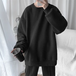 Sweater Basic nỉ trơn Oversize unisex nam nữ [FREESHIP] (có ảnh thật)