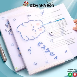 Túi đựng file tài liệu bài kiểm tra khổ A4, Bìa hồ sơ đựng đề cương A4 nút khóa gài 12 ngăn tiện lợi