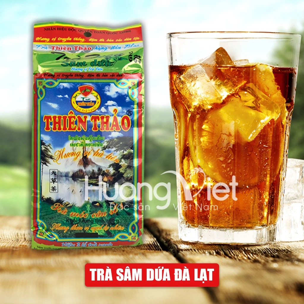 Trà sâm dứa Thiên Thảo 60gr, trà tiên Đà Lạt, trà đá miền Nam, trà Lâm Đồng, Vietnamese green tea