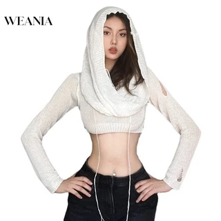 (MớI) Áo Hoodie Croptop Tay DàI