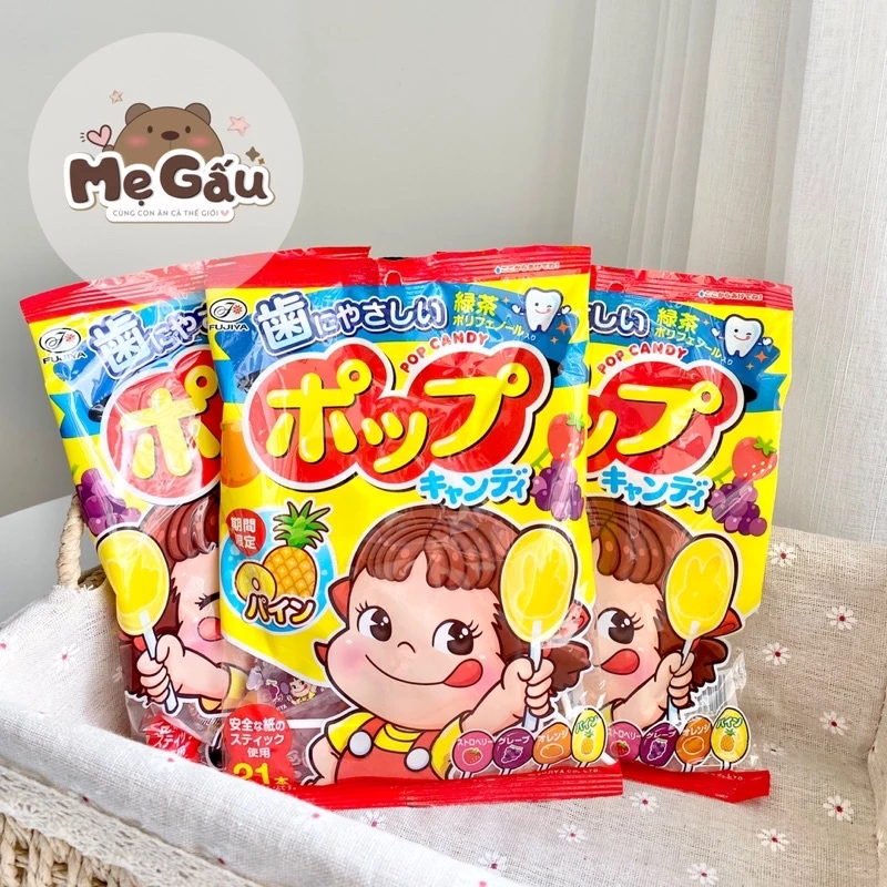 Kẹo Mút Trái Cây Không Sâu Răng Pop Candy | Kẹo Mút Nhật Bản 21 Cây