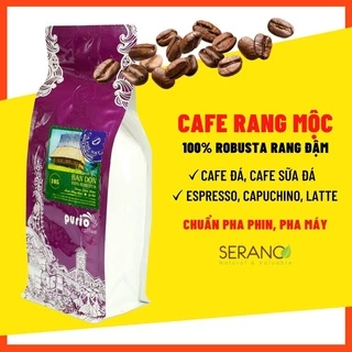 Cà phê hạt bột Robusta Medium, nguyên chất 100%, cafe ngon rang xay mộc Purio Ban Don Robusta 250g